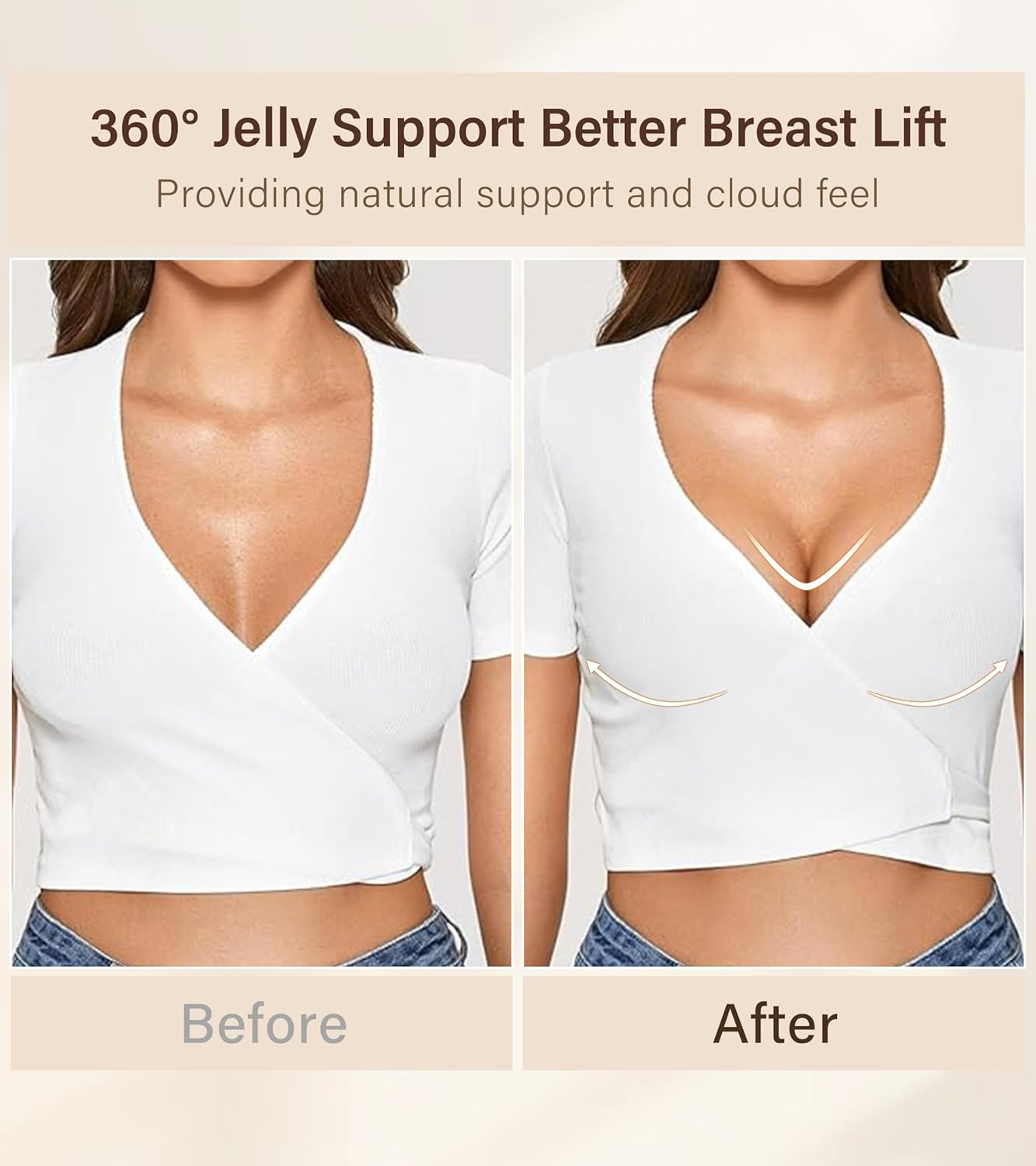 Seamless Bras for Women No Underwire Comfortable Push Up Bra V Neck Wireless Bralette Full Coverage Wire Free Black X-Large - Image 5