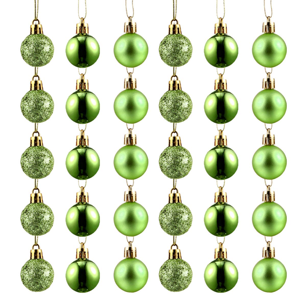 Palle di Natale in Plastica Lucide D.3 cm Confezione da 36 Pz