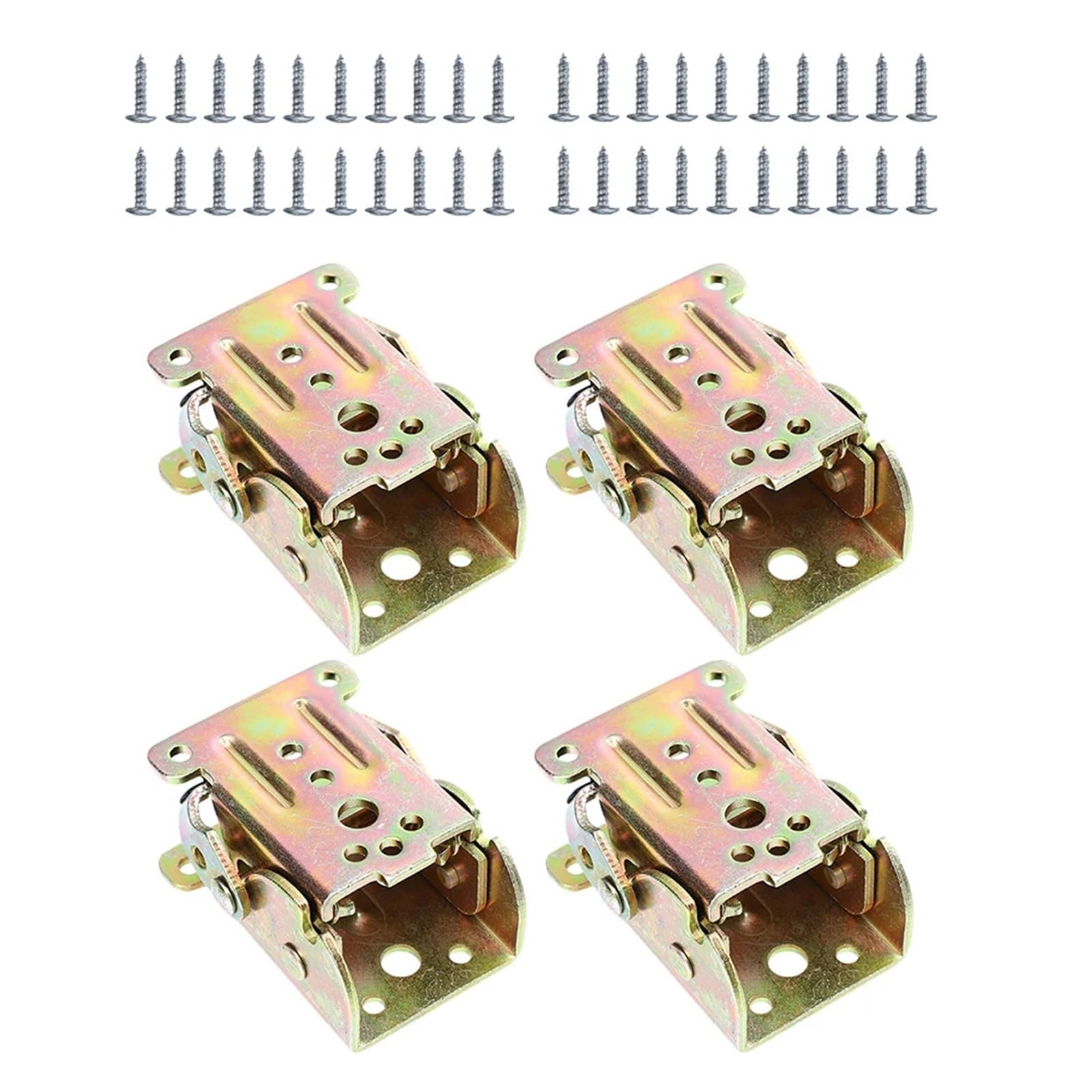 Folding Table Leg Hinge 12Pcs Steel Bracket 90 Degree Foldable Support for Chair Legs Furniture Hardware Galvanized(Assorted Color)