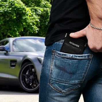 Faraday Pouch for Key Fob, RFID Key Fob Protector with Magnetic Closure