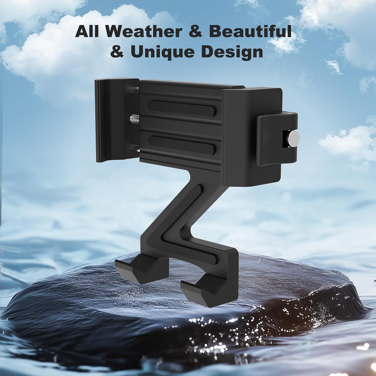 Motorcycle Phone Holder with 1" Ball Head, Aluminum Alloy & Semi-Enclosed Design One-Hand Release Quick Access Adjustable Bike Ebike Smartphone Stand Mount, 66001