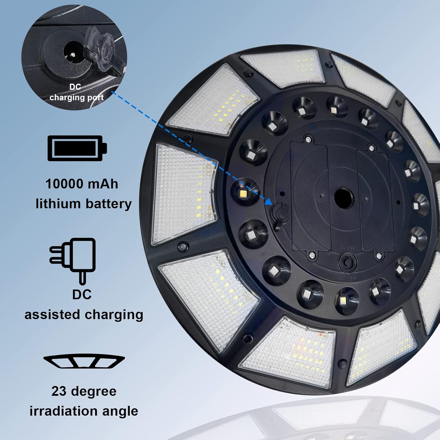 Solar Powered Flag Pole Light, 566 LEDs 6000lm Brightest, Up to 20 Hrs, 100% Coverage, Fits 15-30 Ft Poles, 0.55" Diametre Spindles