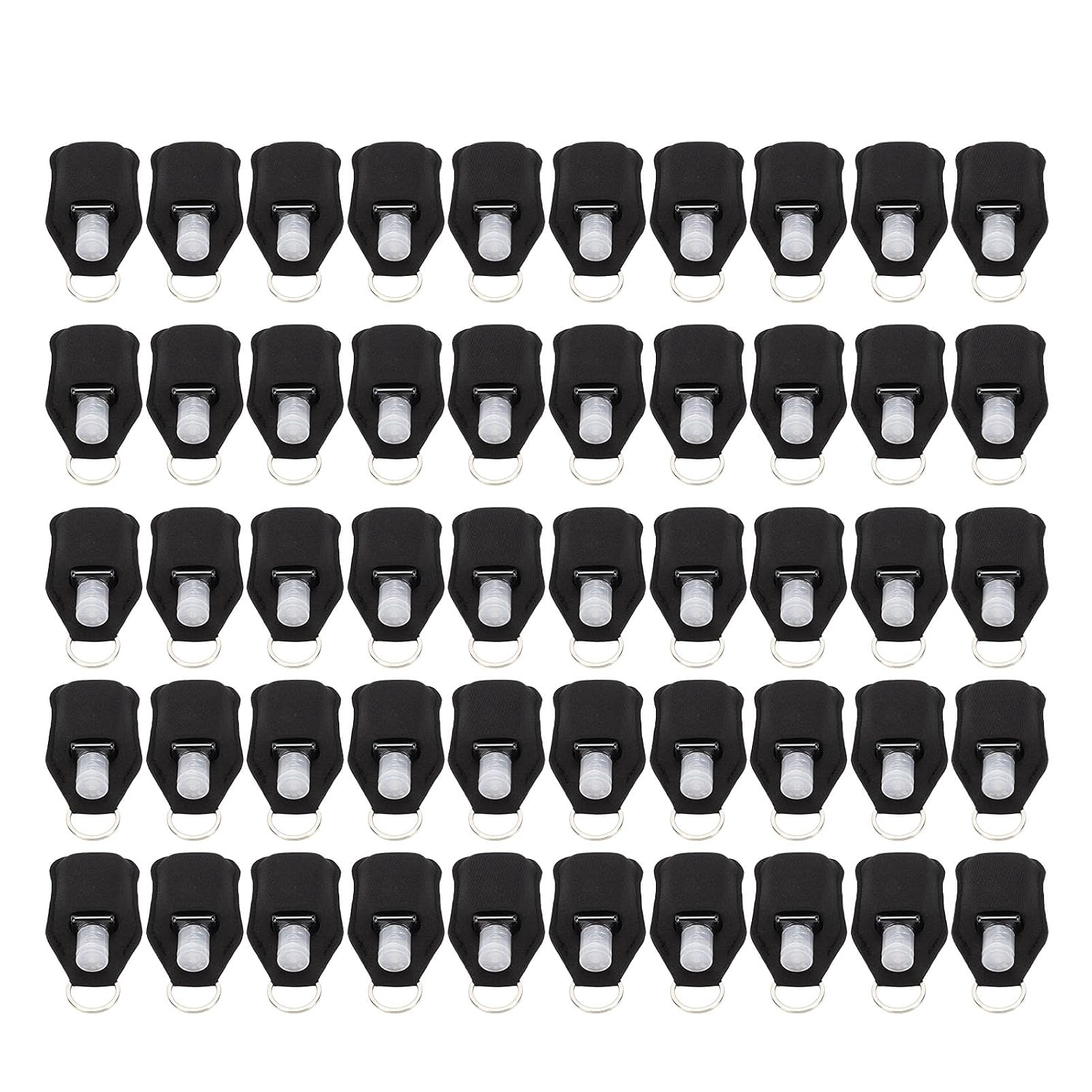 Dioche 50 Pcs Portable Empty Bottle Keychain Leak Proof Refillable Travel Bottles with Flip Top Cap and Keychain Hook for Toiletries Shampoo Lotion Sanitizer