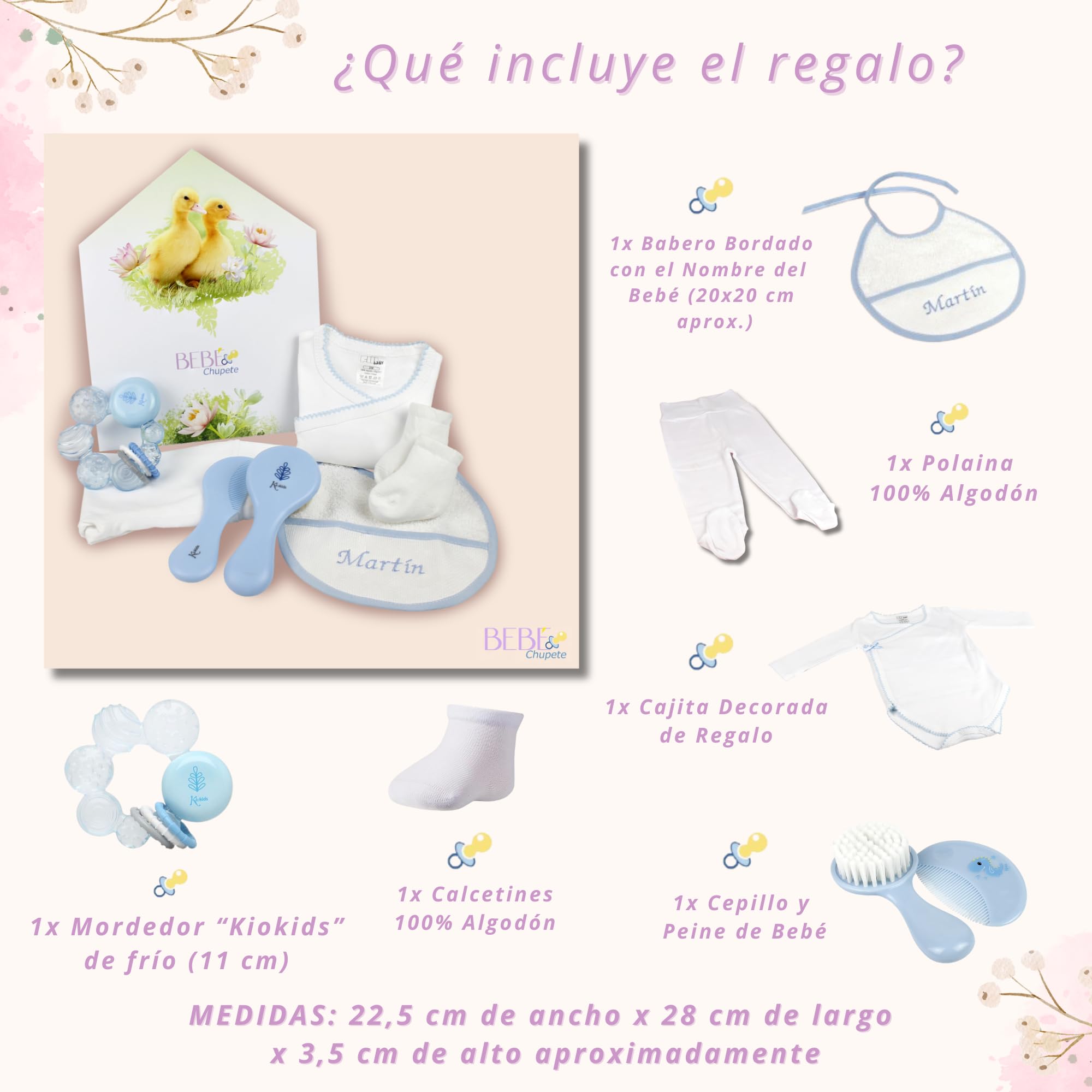 Regalos Para Bebes Recien Nacidos PERSONALIZADOS- Regalo Bebe Recien Nacido Niño- Regalo Bebe Recien Nacido Niña- Cosas Para Bebes Recien Nacidos- Cesta Bebe- Regalo Recien Nacido Niño (Azul)