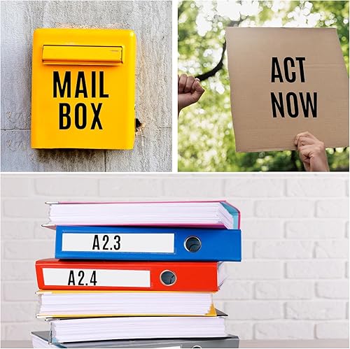 Miniatura 7 de 400 calcomanías de letras negras, 24 hojas de calcomanías de letras grandes de 2.5 pulgadas, autoadhesivas, calcomanías del alfabeto, impermeables,