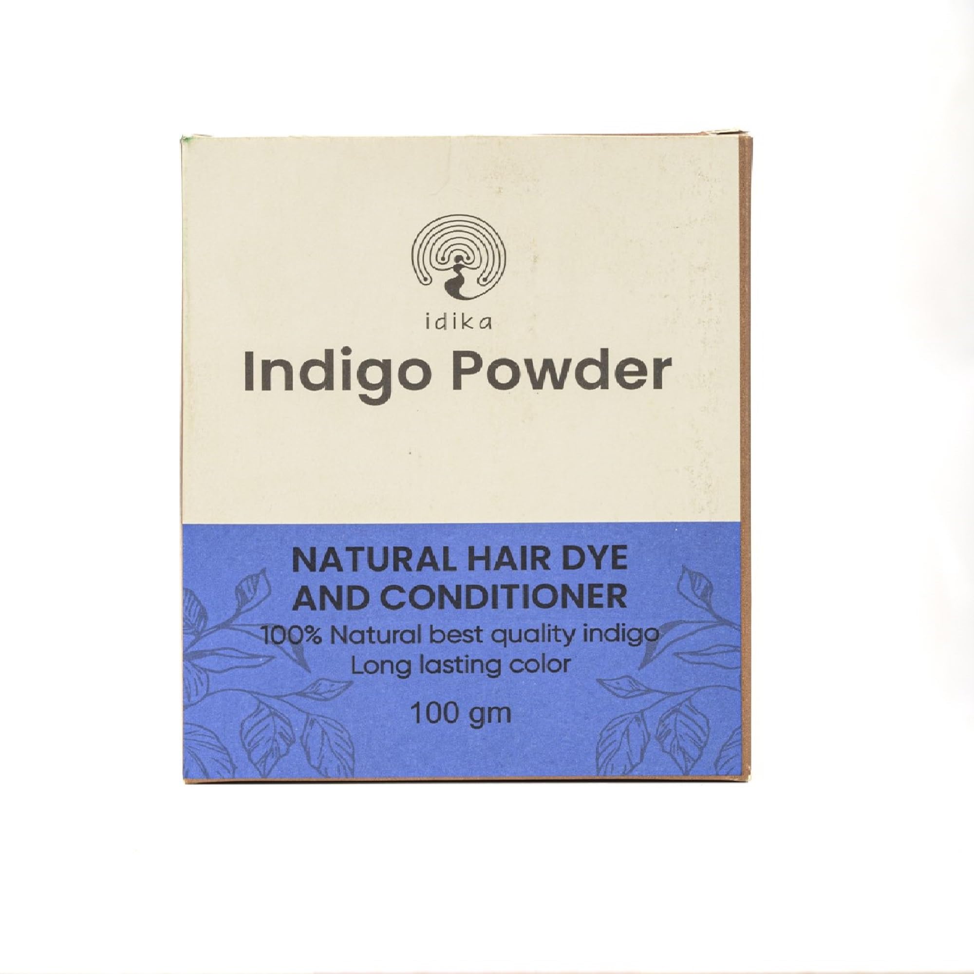 Idika Indigo Powder For Hair, Natural & Herbal Solution For Grey Hair, Bio Organic, Protects hair from Damage, Chemical-Free Indigo Powder for Natural Hair Coloring, Men & Women 100gm