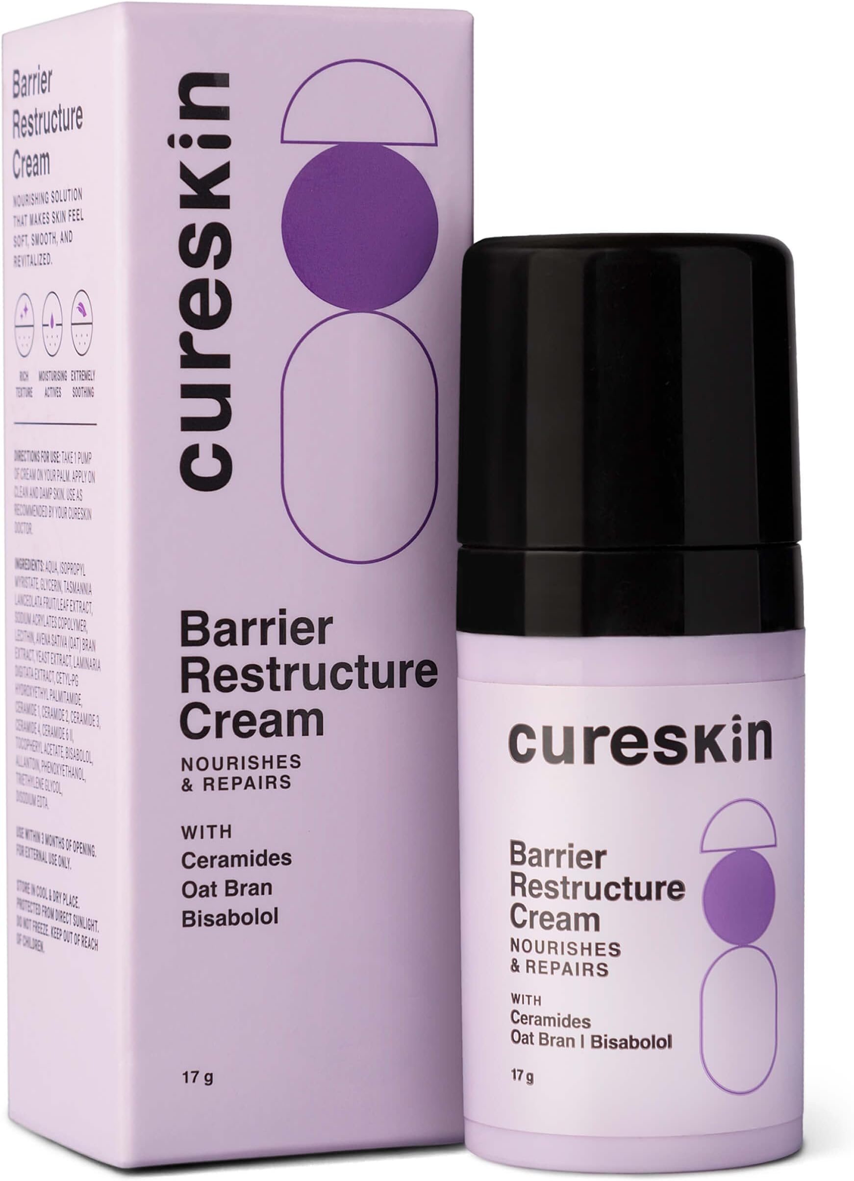 Barrier Restructure Cream 30 g with Ceramides, Oat Beta Glucan & Bisabolol | Moisturizer for Dry, Sensitive Skin | Hydrating, Soothing & Skin Barrier Support | Dermatologist Recommended