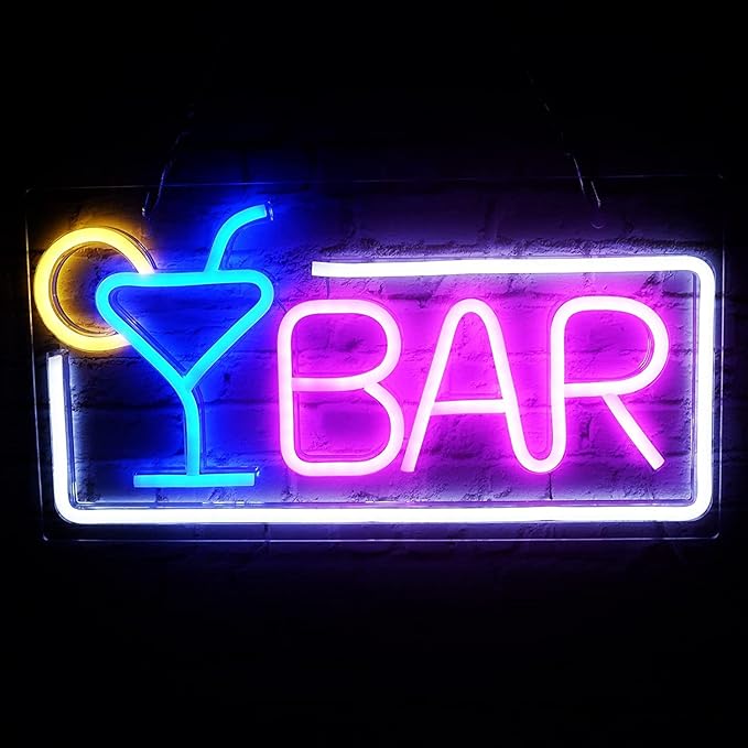 Bar Neon Light Signs for Home Bar, Neon Signs for Wall Decor, Led Neon