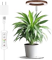 Vista 15 de Luz de cultivo de plantas para plantas de interior, mini luz LED de bambú para cultivo, altura ajustable, temporizador automático con 8/12/16 horas