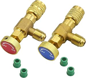 2 Stück Kältemittel Sicherheitsventil R22 R32 - Messing Adapter Für Klimaanlagen