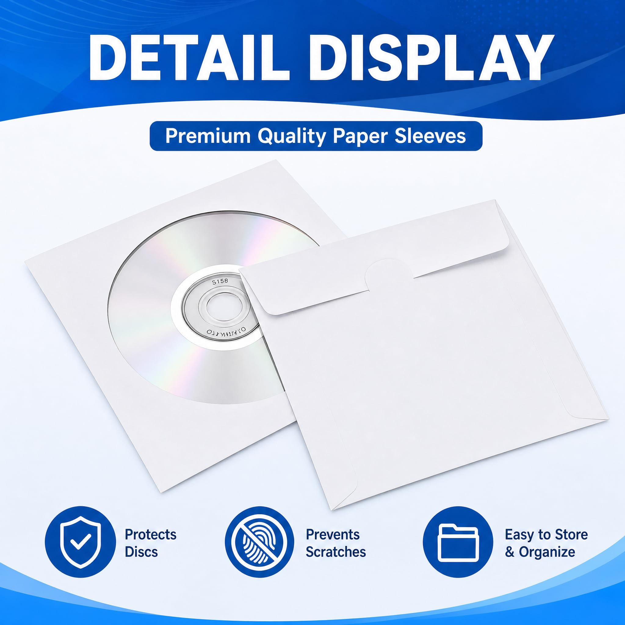 Fasmov CD-/DVD-Hüllen aus weißem Papier mit transparentem Fenster und Klappe, 1.000 Stück