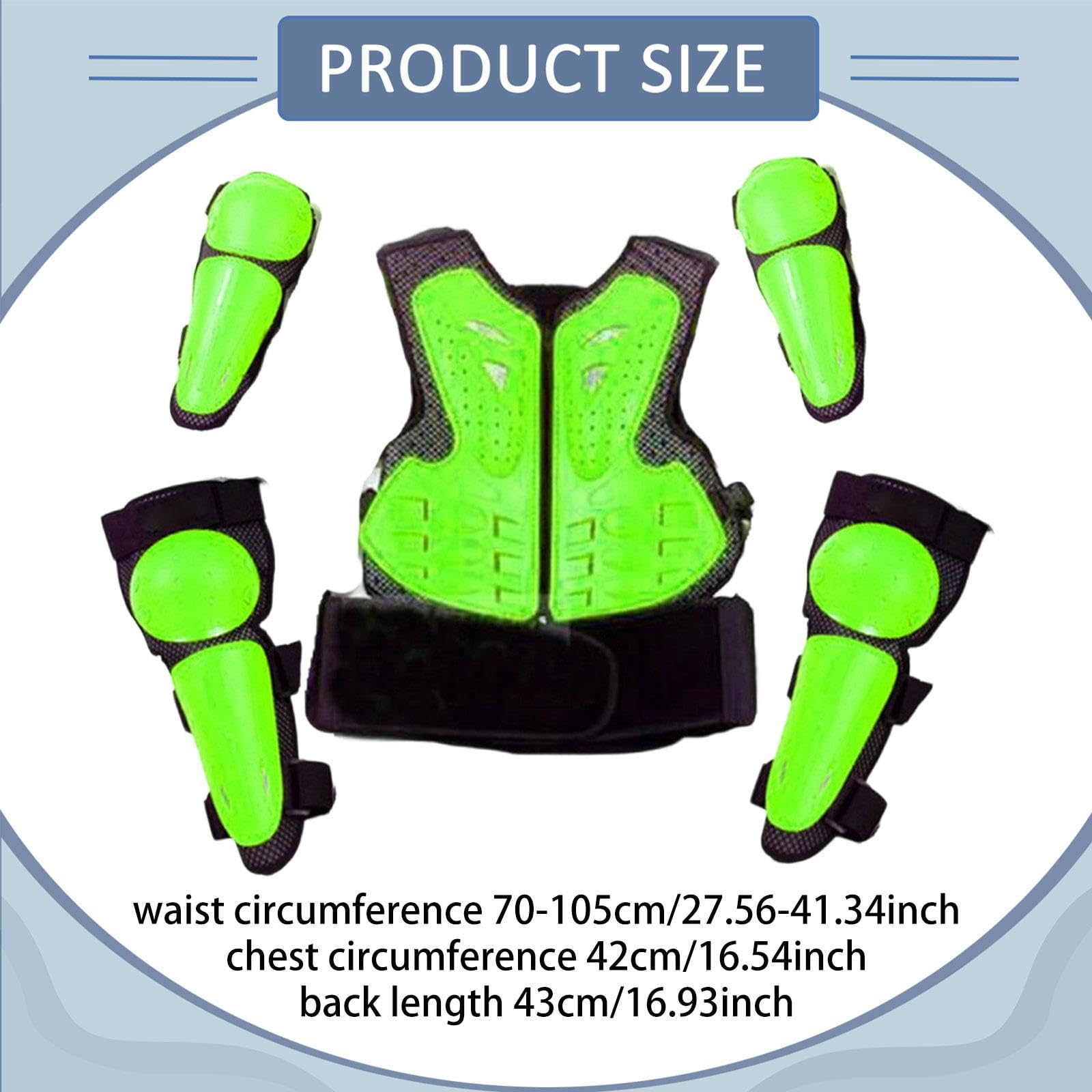 Traje de protección para niños para Motocicleta, Rodilleras y Coderas Transpirables