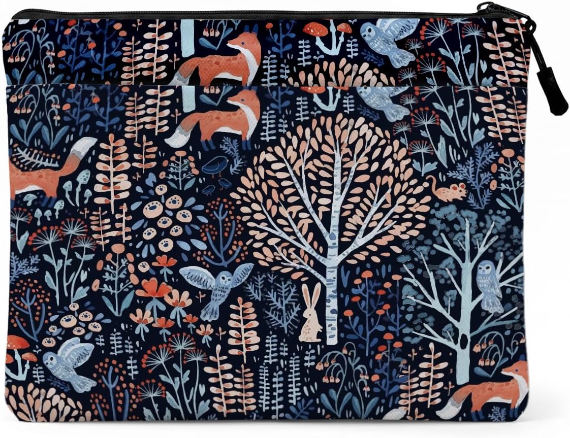 13.3 inch Laptop Case, Vintage Botanical Floral Print Laptop Sleeve, Soft Velvet Computer Sleeve with Pocket, Compatible with 13-13.3 Slim Laptops, Cottagecore Notebook Cover Bag for Women Her