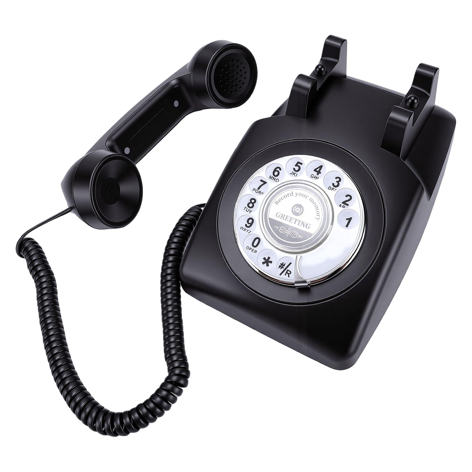 Annadue Telefono Vintage con Registrazione Vocale Rotante, Libro degli Ospiti con retrò per Eventi Nuziali, Memoria da 8 GB, Registrazione per 120 Ore, Regalo Facile da Usare per Feste di