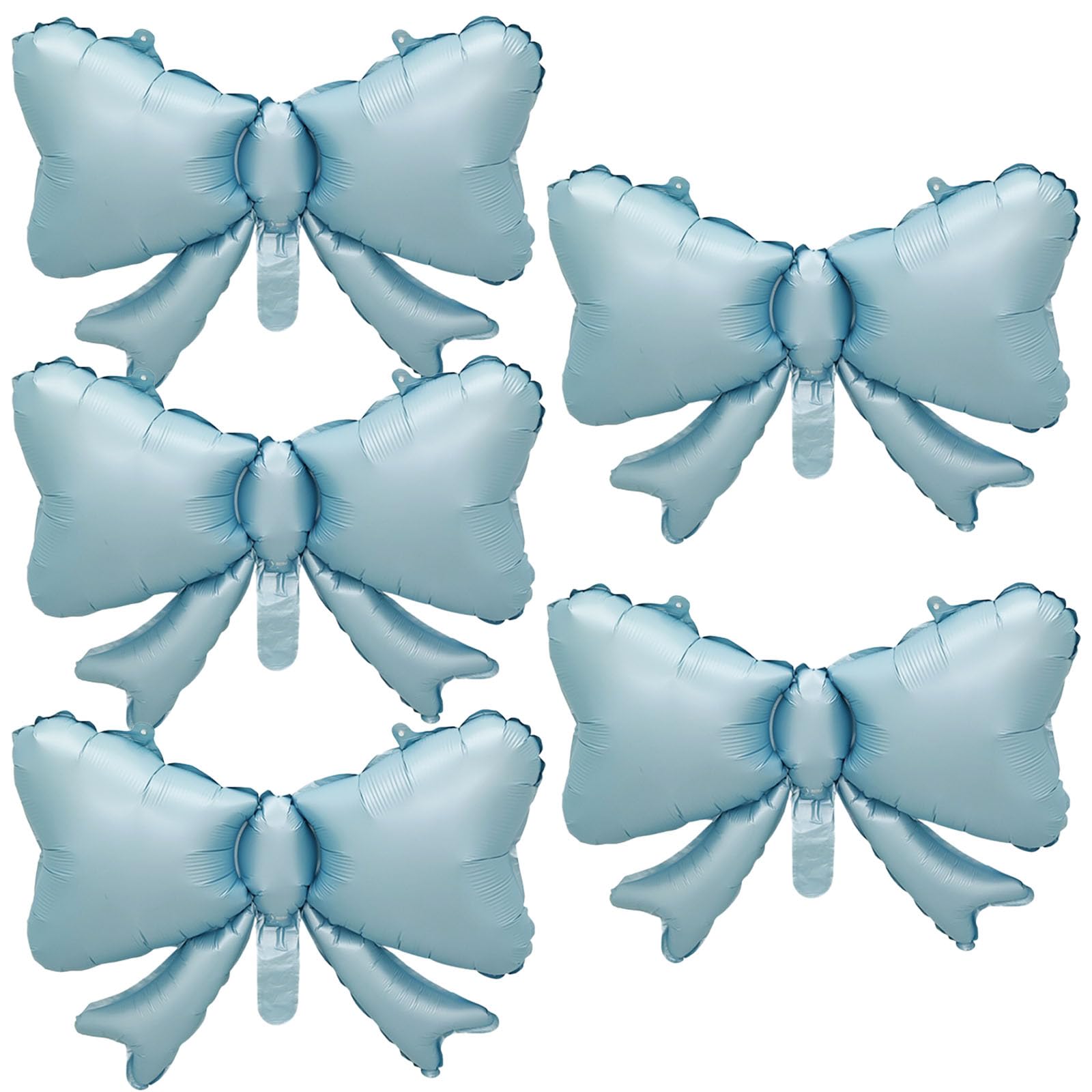 FBQ 5 Pcs Bow Balloon Matte Blue Bow Theme Baby Shower Bow Foil Balloon Wedding Party Decoration