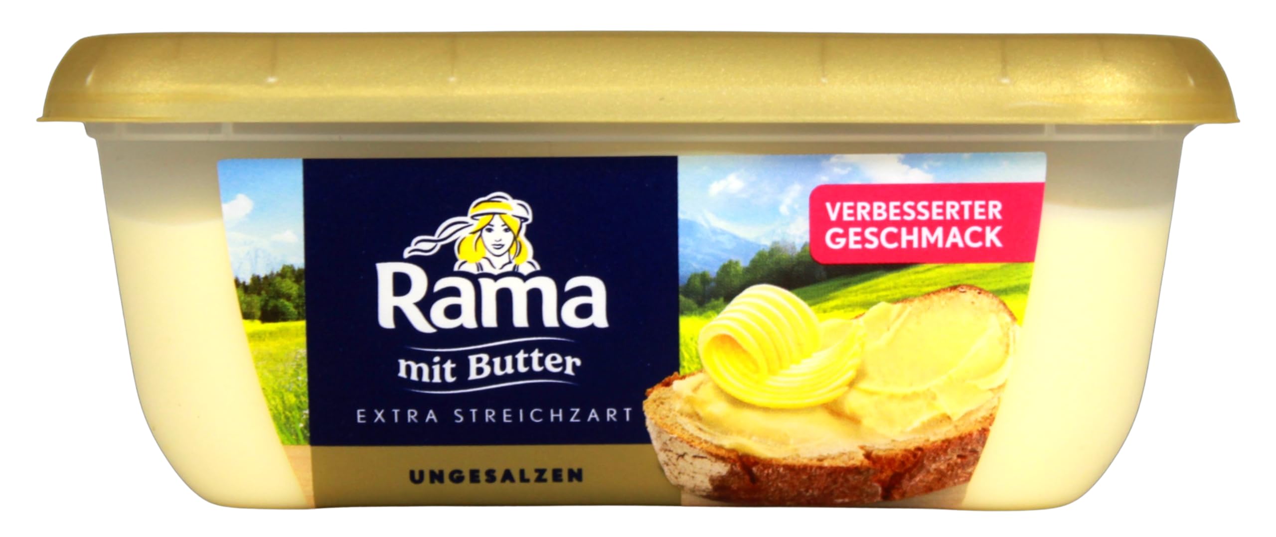 Rama Margarine mit Butter ungesalzen, 16er Pack (16 x 225g)