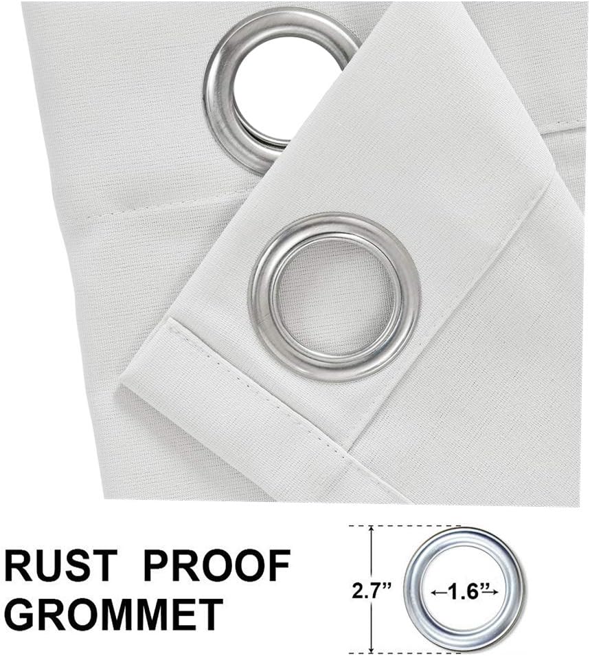 Macochico White Fade Resistant Outdoor Curtains for Patio Waterproof 120 Length Grommets Windproof Panels Drapes for Pergola Garden Gazebo Porch Cabana 84Wx120L Inch(1 Panel)