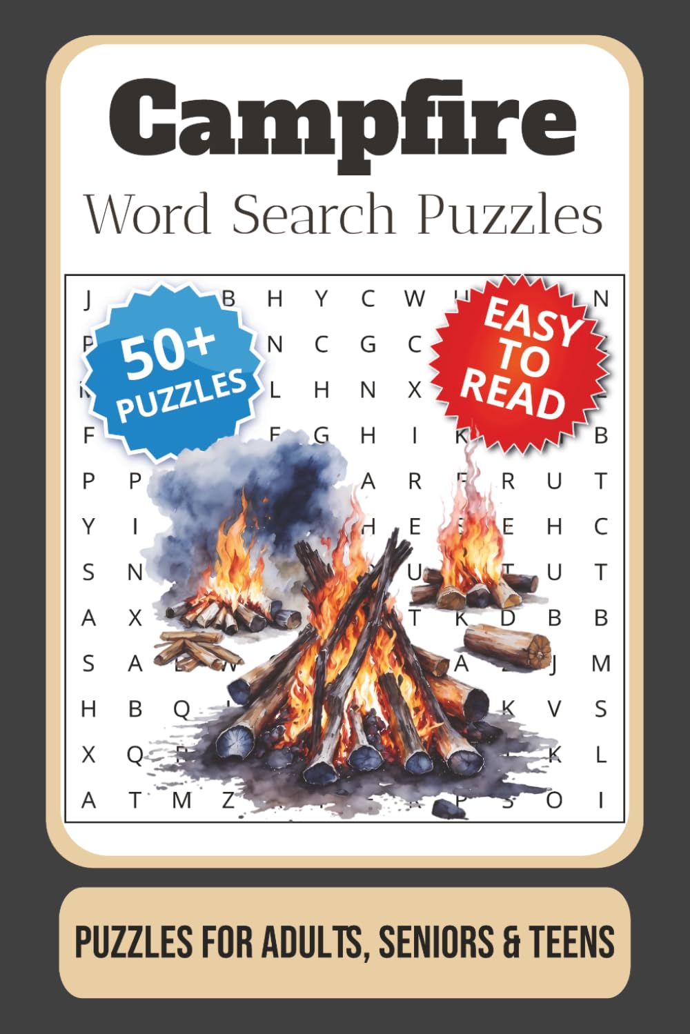 Campfire Word Search Puzzle Book: Word Searches with Easy to Read Print about Campfires, S’mores, Firewood, and More | 6x9 inches, 110 pages | 50+ puzzles … Gift for Vacations, Holidays and Free Times