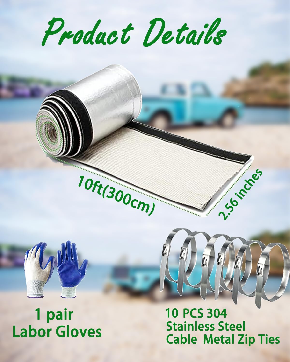 3/5" 1/2" 3/4" Wiring Heat Shield Sleeve Fuel Line Heat - Foto 6