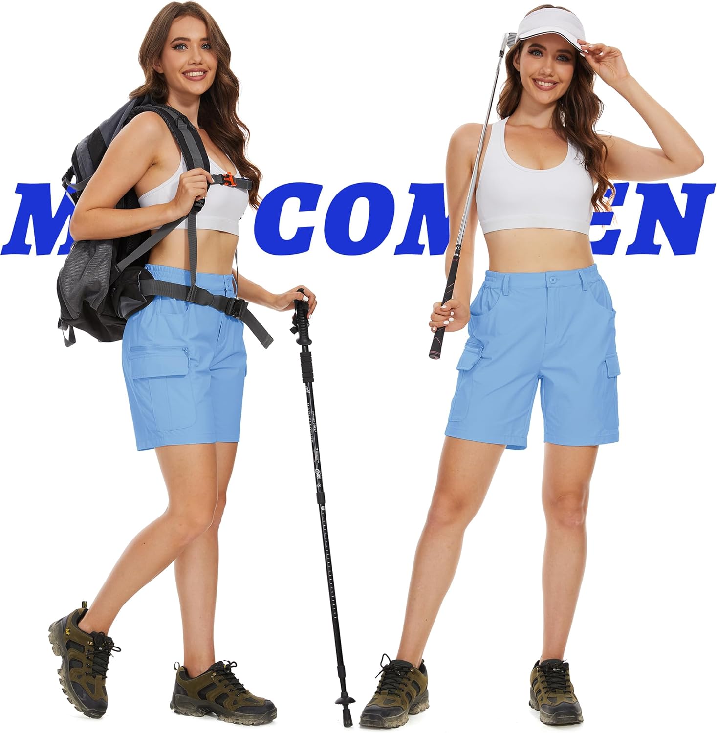 MAGCOMSEN Women's 7" Hiking Golf Shorts 6 Pockets Lightweight Quick Dry Outdoor Casual Cargo Shorts Water Resistant - Image 4