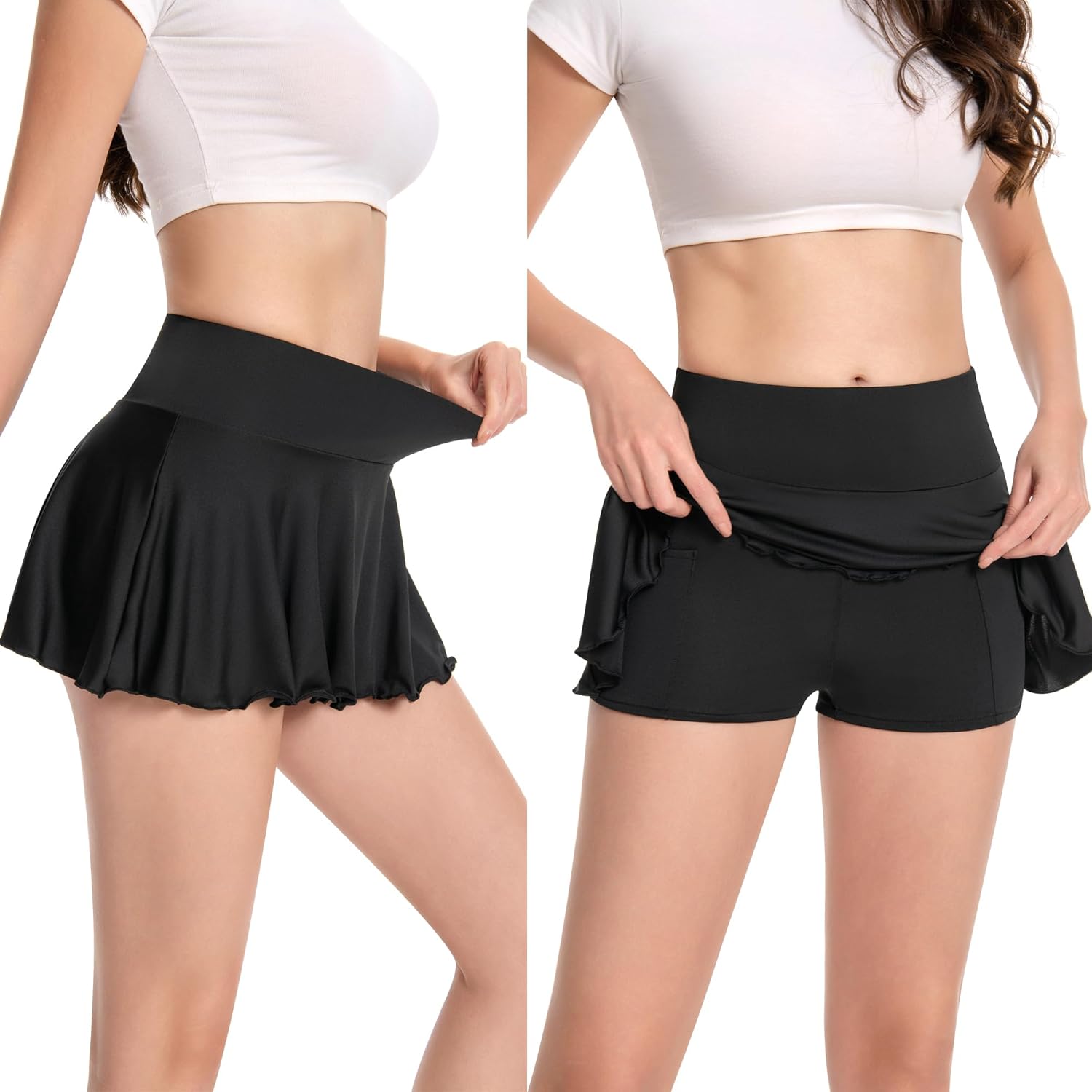 HAOYUAN Women's Pleated Athletic Skorts Pockets Tennis Golf Skirt with Shorts Underneath Sports Running Workout Pickleball - Image 4