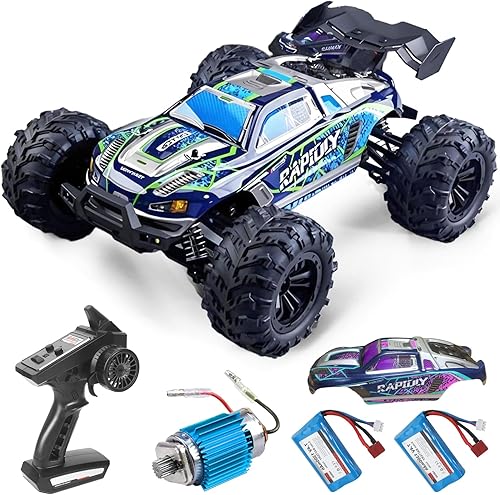 Miniatura 7 de Auto RC sin escobillas a escala 1:16 para adultos, alta velocidad de 45+ MPH, camión RC 4WD impermeable todo terreno con 2 baterías y controlador de