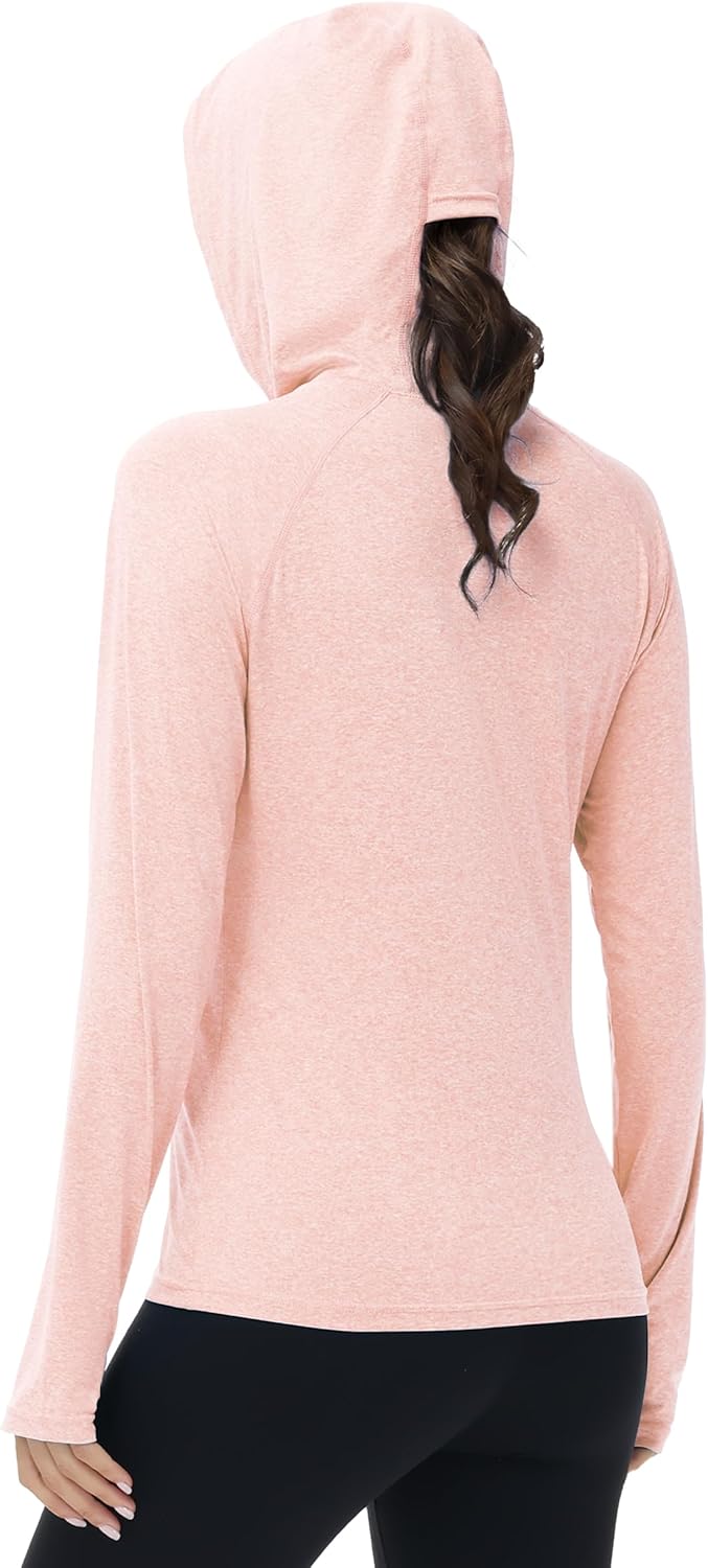 isnowood Women's UPF 50+ Sun Hoodie, Long Sleeve SPF Swim Rash Guard, Lightweight UV Protection Shirts for Hiking Fishing - Image 2