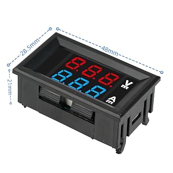 3Pcs LED Digital Ammeter Voltage Meter DC 0-100V 10A 0.28