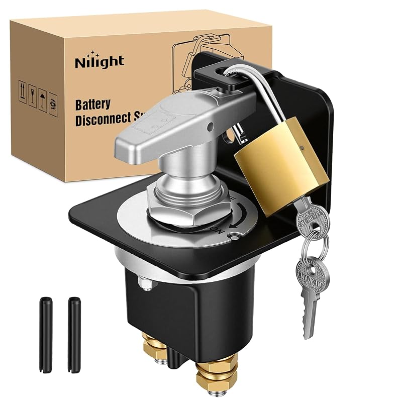 Chave Seccionadora de Bateria Nilight 500 A 12–36 V com Placa de Bloqueio e Trava