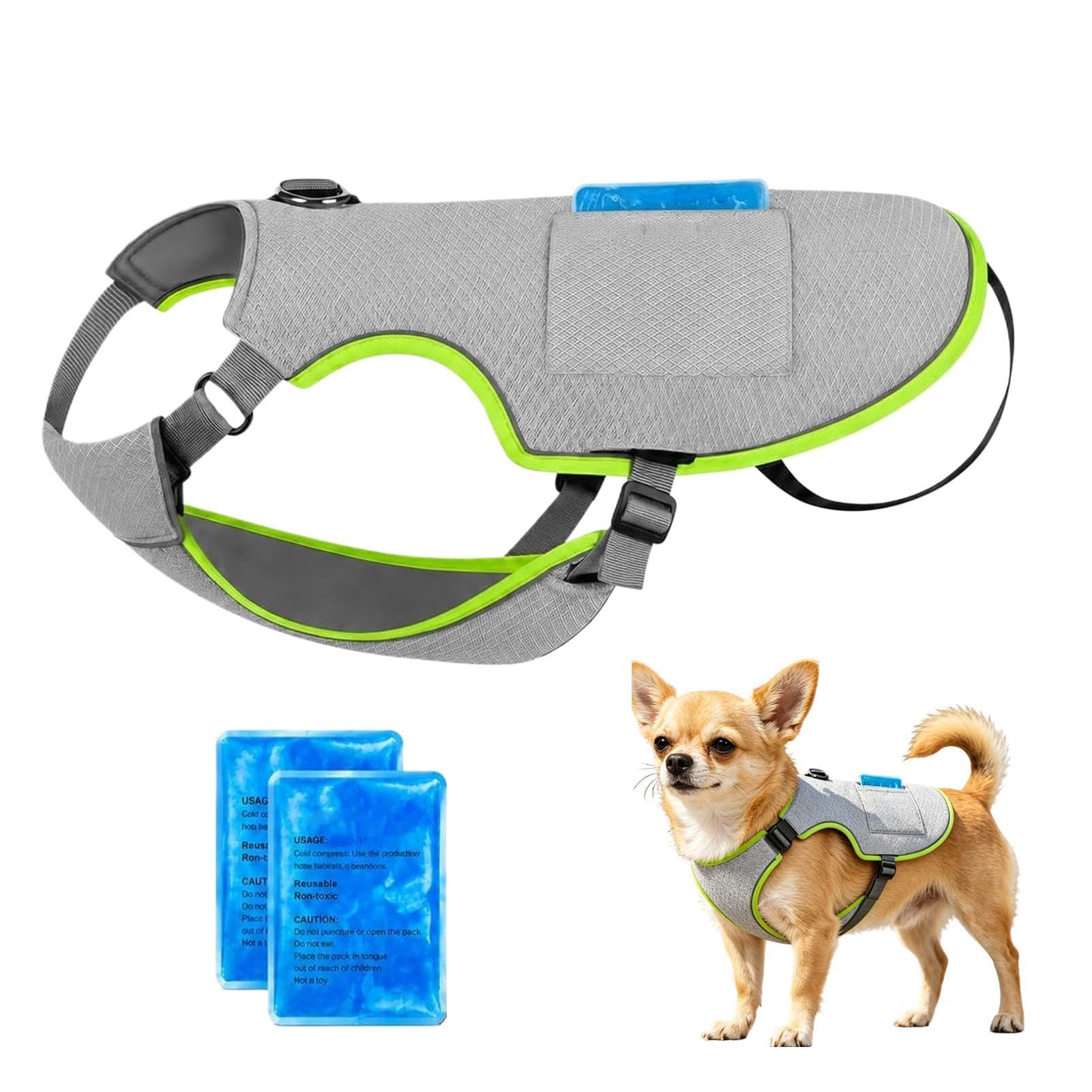 Dog Cooling Vest, Pet Cooling Coat Lightweight Ice Vest-Heat Protection For Your Dog, Outdoor High Temperature Clothing For Camping, Walking, Holiday
