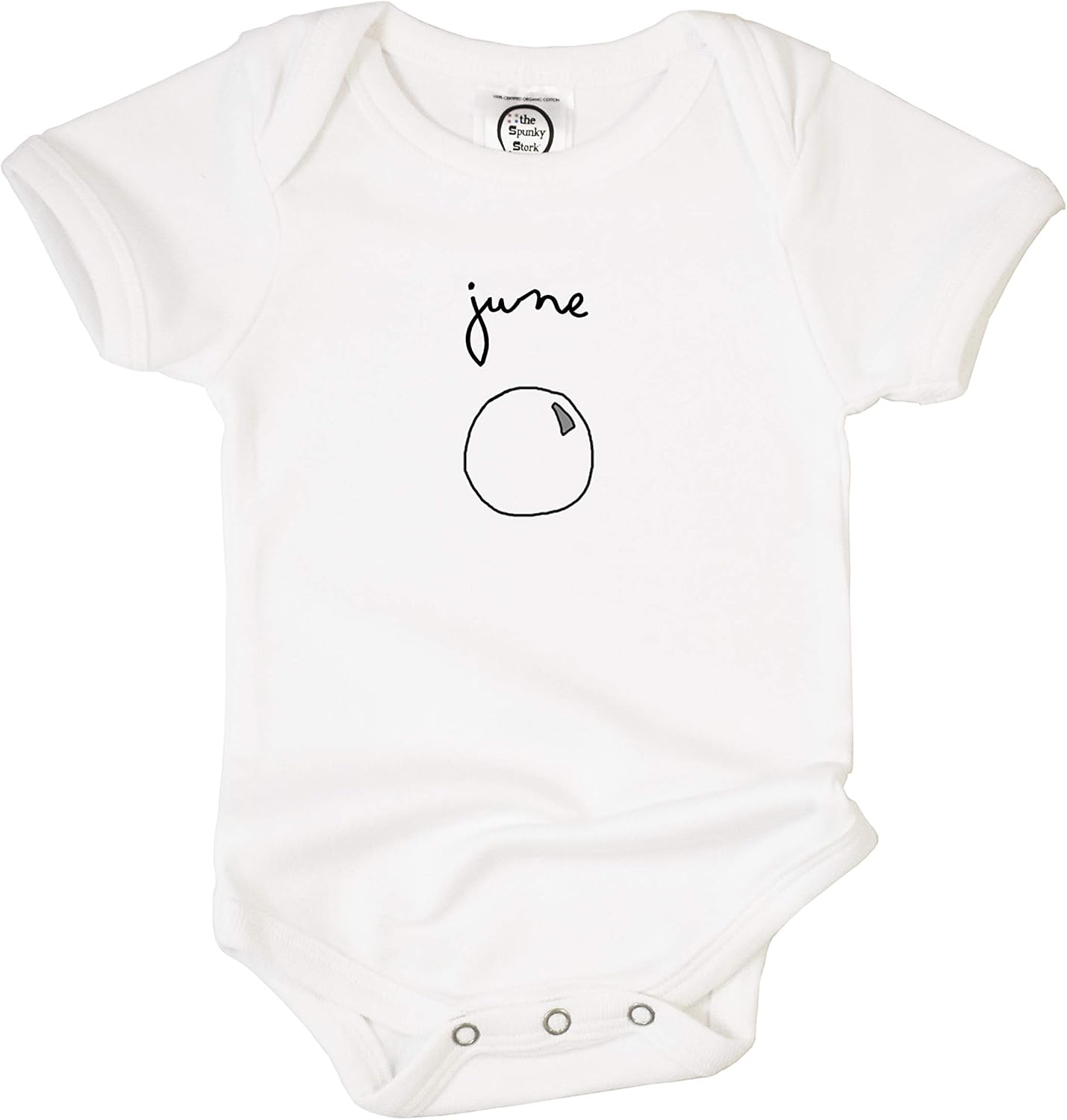 The Spunky Stork Birthstone Gem Stone Birth Month Organic Cotton Baby Bodysuit