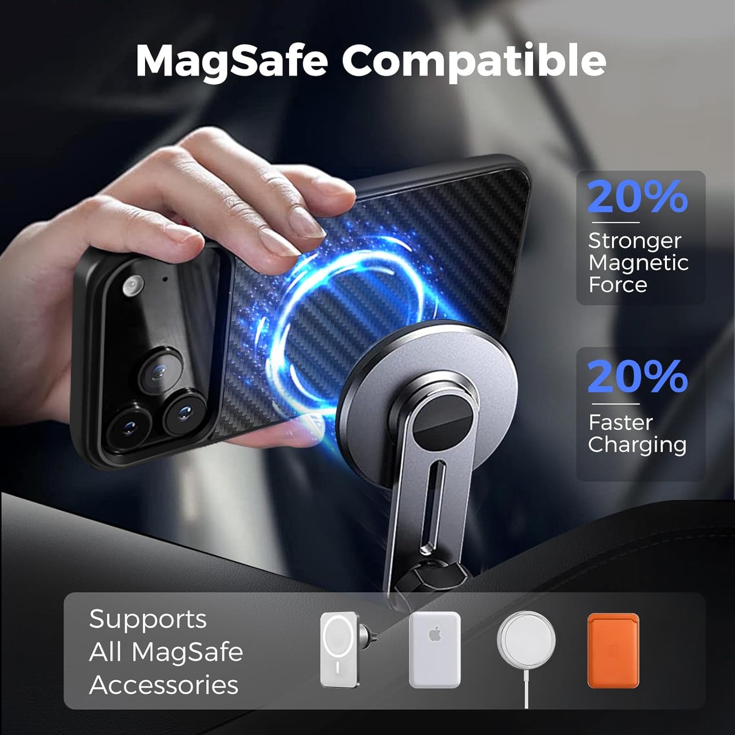 MONOCARBON Carbon Fiber Case for iPhone 17 Pro Max, Military-Grade 3-Layer Drop-Proof Protective Cover, 6.9" Hard Case with [Camera Button Cutout], [MagSafe Compatible] +[Free Screen Protector]