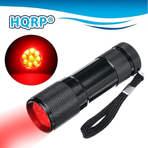 Miniatura 7 de HQRP Linterna de luz roja de bolsillo de 9 LED de 625 nm para ver mapas de estrellas, actividades nocturnas, astronomía nocturna, fiesta de estrellas