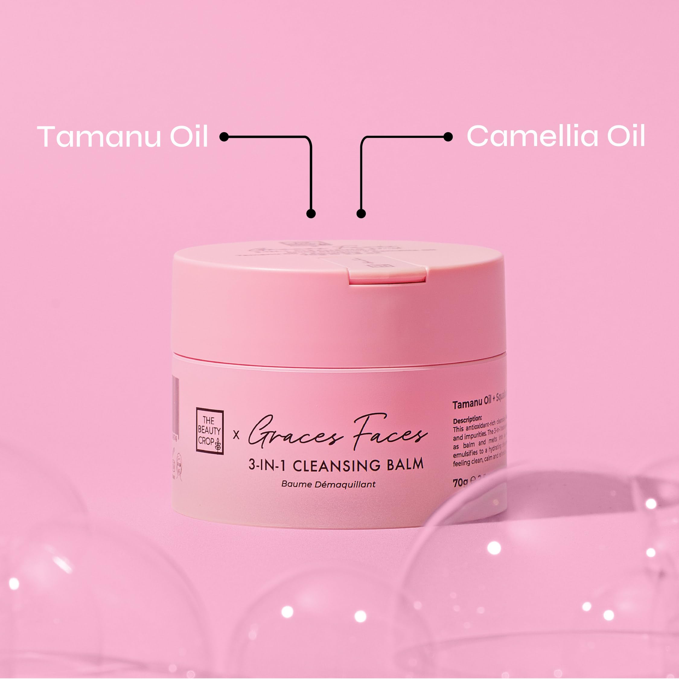 The Beauty Crop Graces Faces Refillable Cleansing Balm, Nourishing & Hydrating, All Night Hydration - Image 2