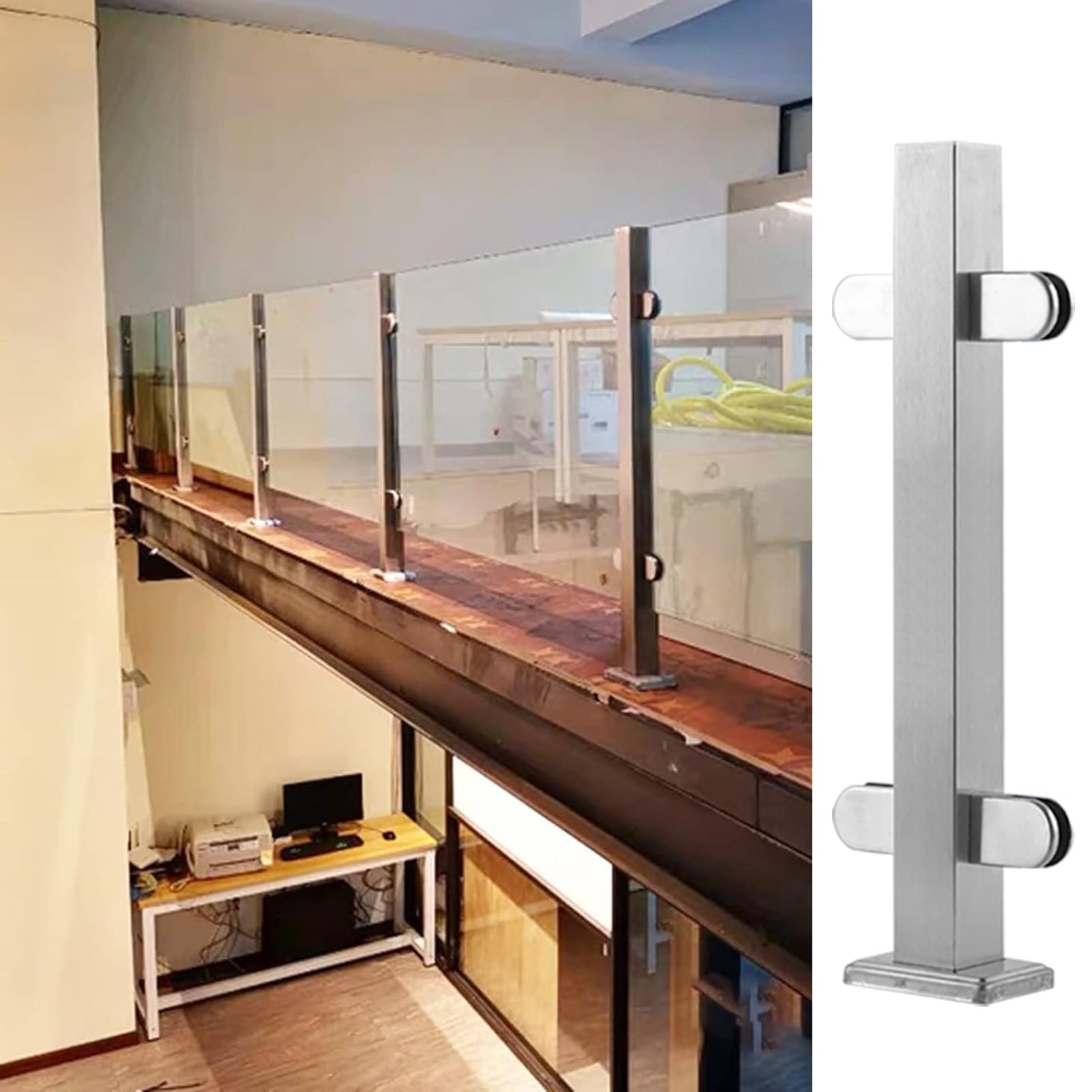 Poteaux de balustrade avec main courante pour terrasse sécurisée