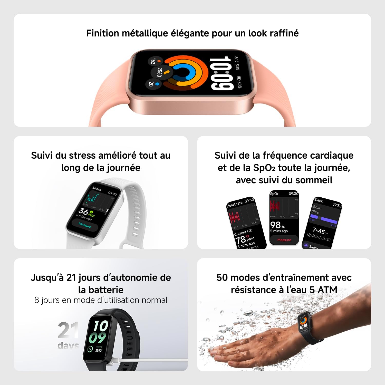 XIAOMI Smart Band 11 Active, Autonomie 21 Jours, Noir - Analyse des détails et conception