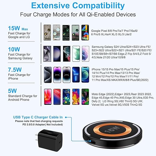 Miniatura 7 de Para Samsung Cargador Inalámbrico Almohadilla de Carga Rápida Android Magnética Magsafe Estación de Cargador Inalámbrico para Samsung Galaxy Z Fold7