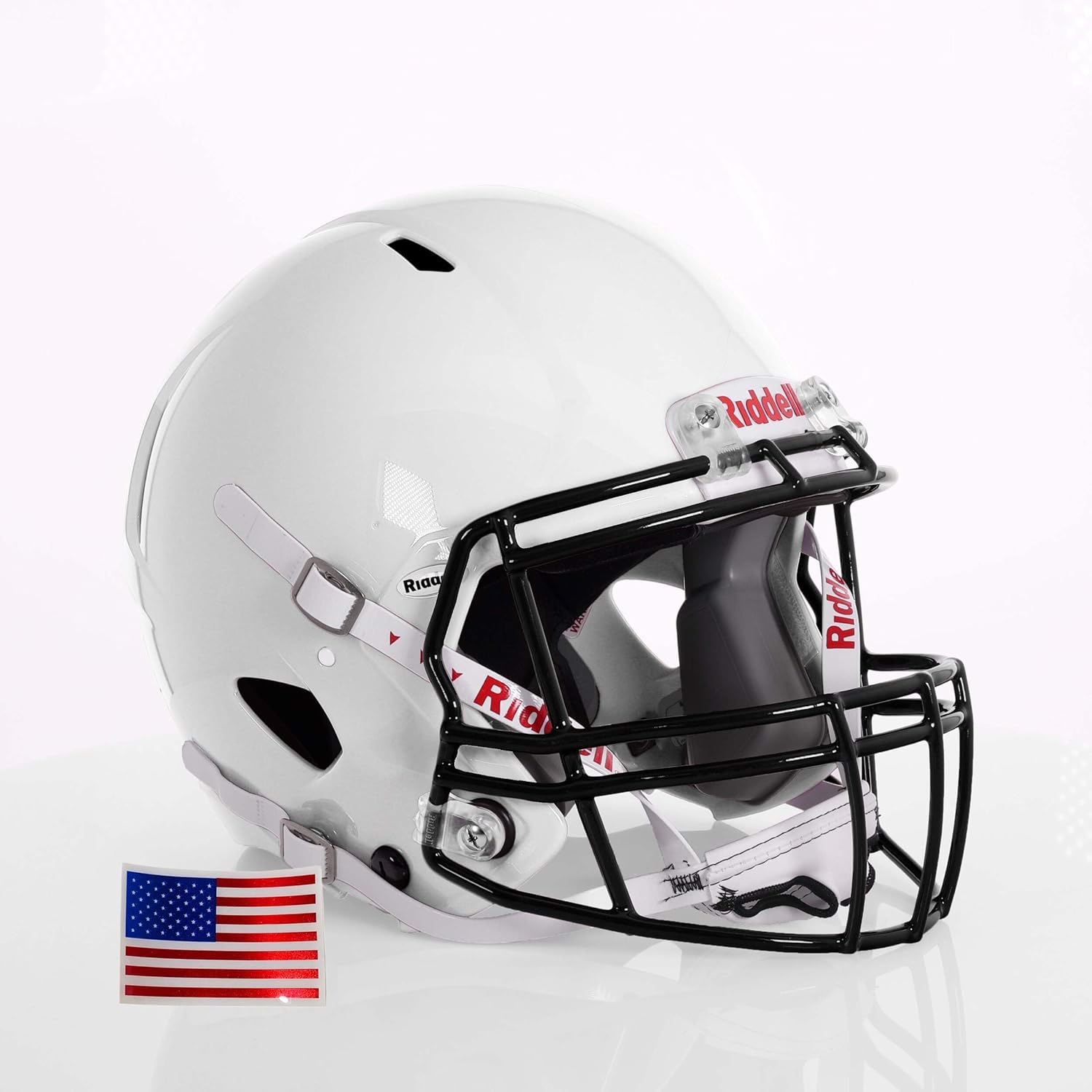 Riddell Speed Victor I - Youth w/Black S-2BD-HS4 Small + US Helmet Flag Decal - Green Gridiron
