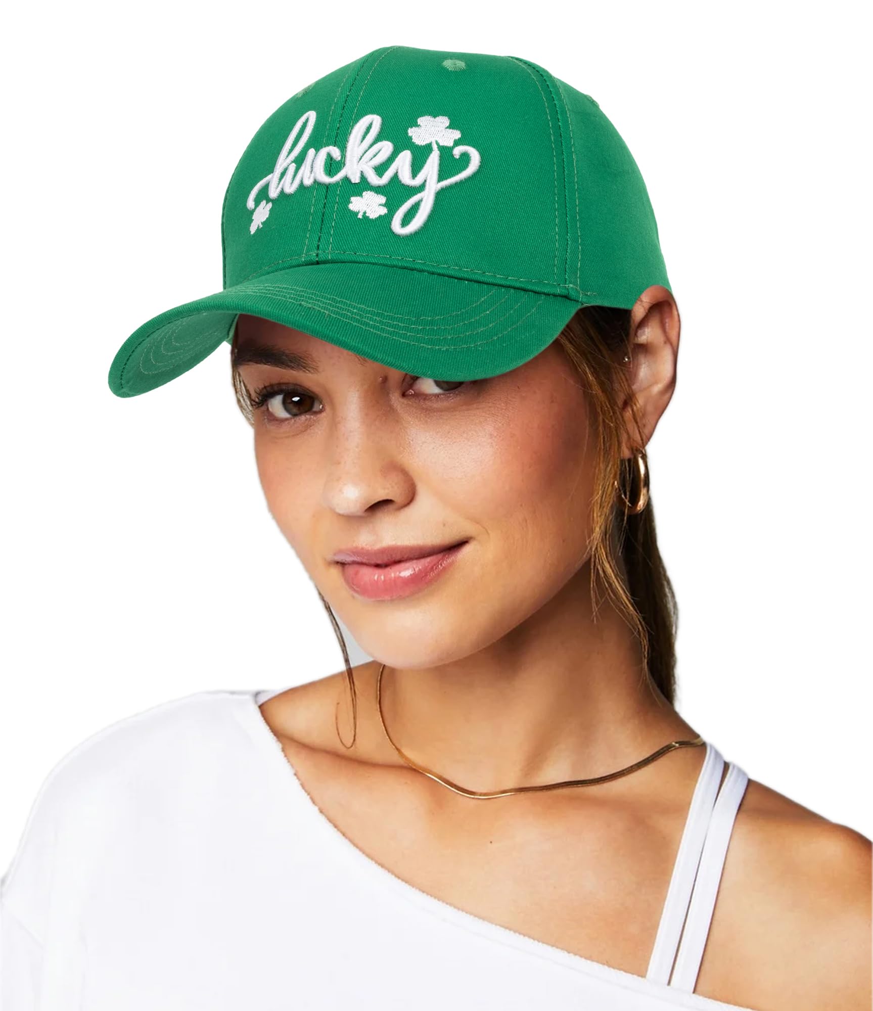 Casquette de baseball trèfle Saint-Patrick ajustable avec œillets d'aération et broderie relief - 8