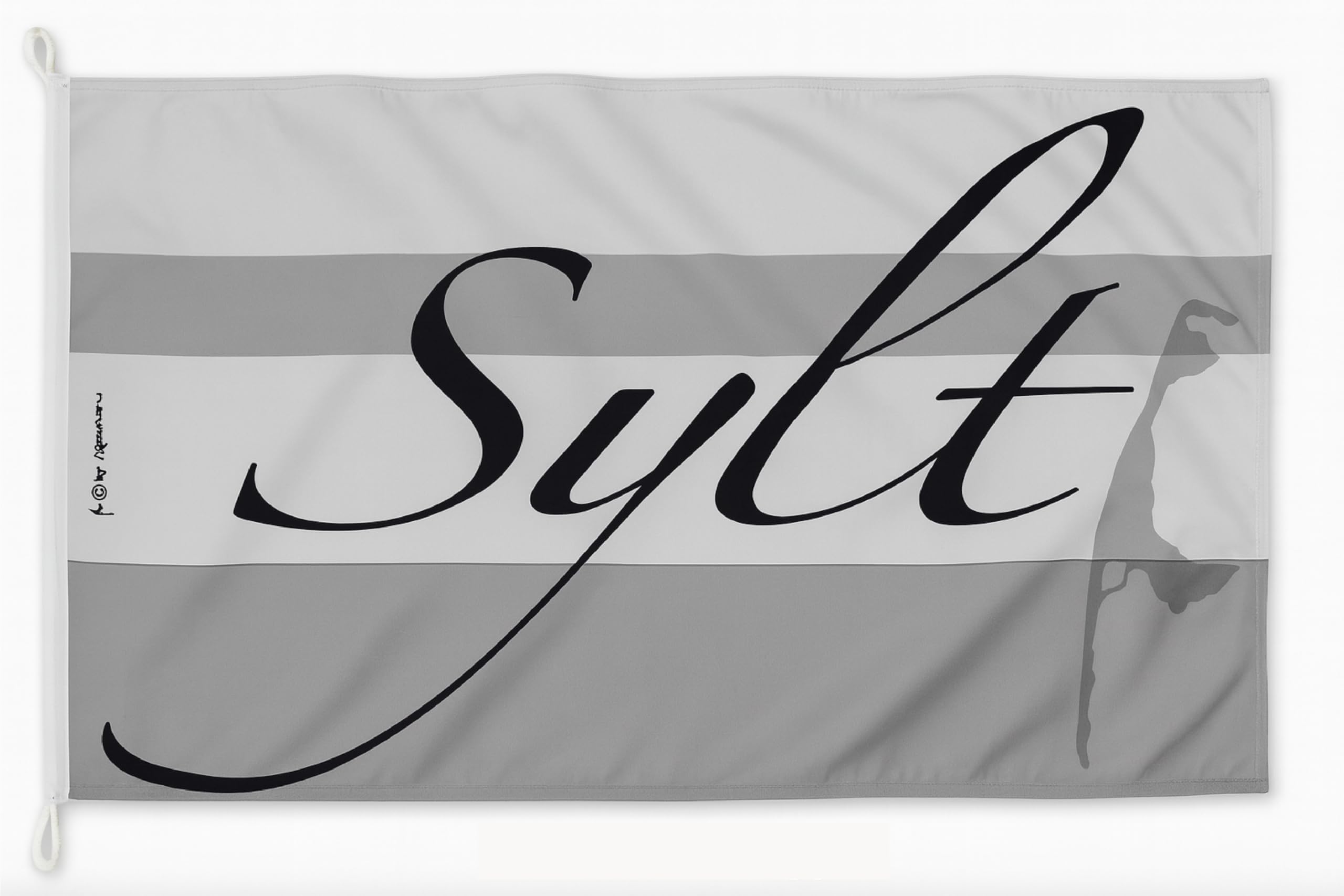 Drapeau de bateau Sylt au design élégant gris ultra 90 x 60 cm
