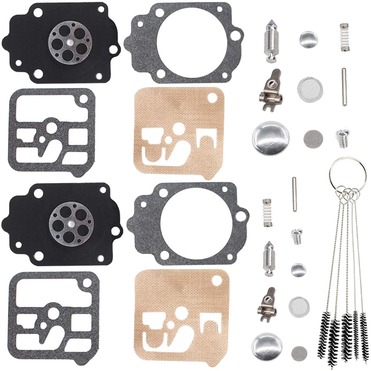 ZAMDOE2 Set Carburetor Repair kit for Tillotson RK-34HK models 034AV 034EC 038, for Dolmar 112 114 117 Chainsaw Parts with Gasket Diaphragm with Carburetor Cleaning Brush
