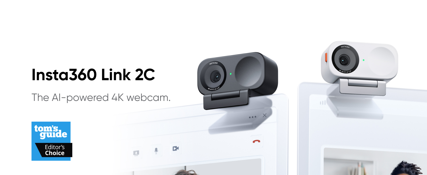 Insta360 Link 2C - Webcam 4K para PC/Mac, sensor de 1/5.1 cm