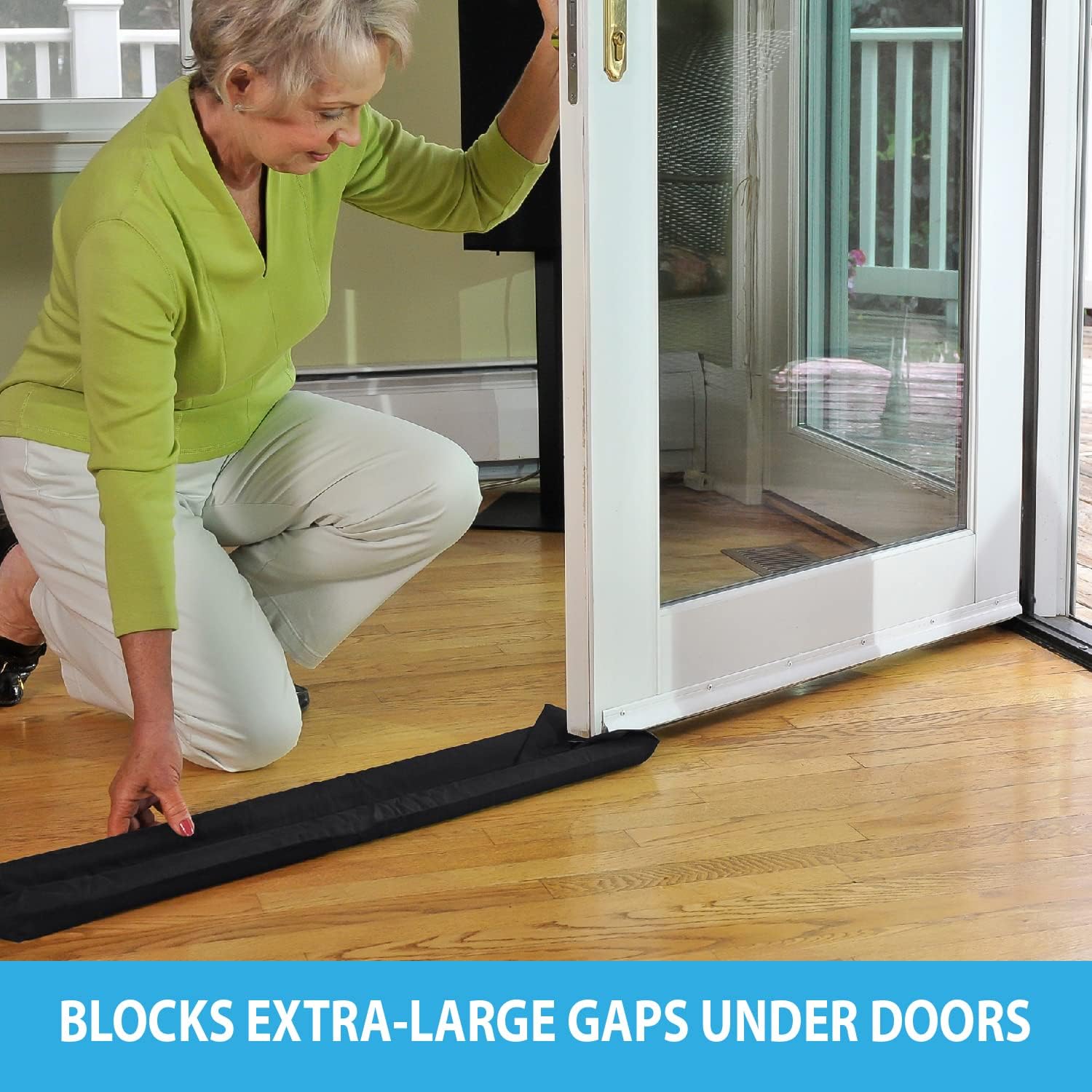 Original Twin Draft Guard, Set of 2, Year-Round Insulator Door Seal Strip, Trademarked and Patented Under-Door Draft Stopper for Bottom of Door, 36-Inch Dust, Wind, and Noise Insulator, Black