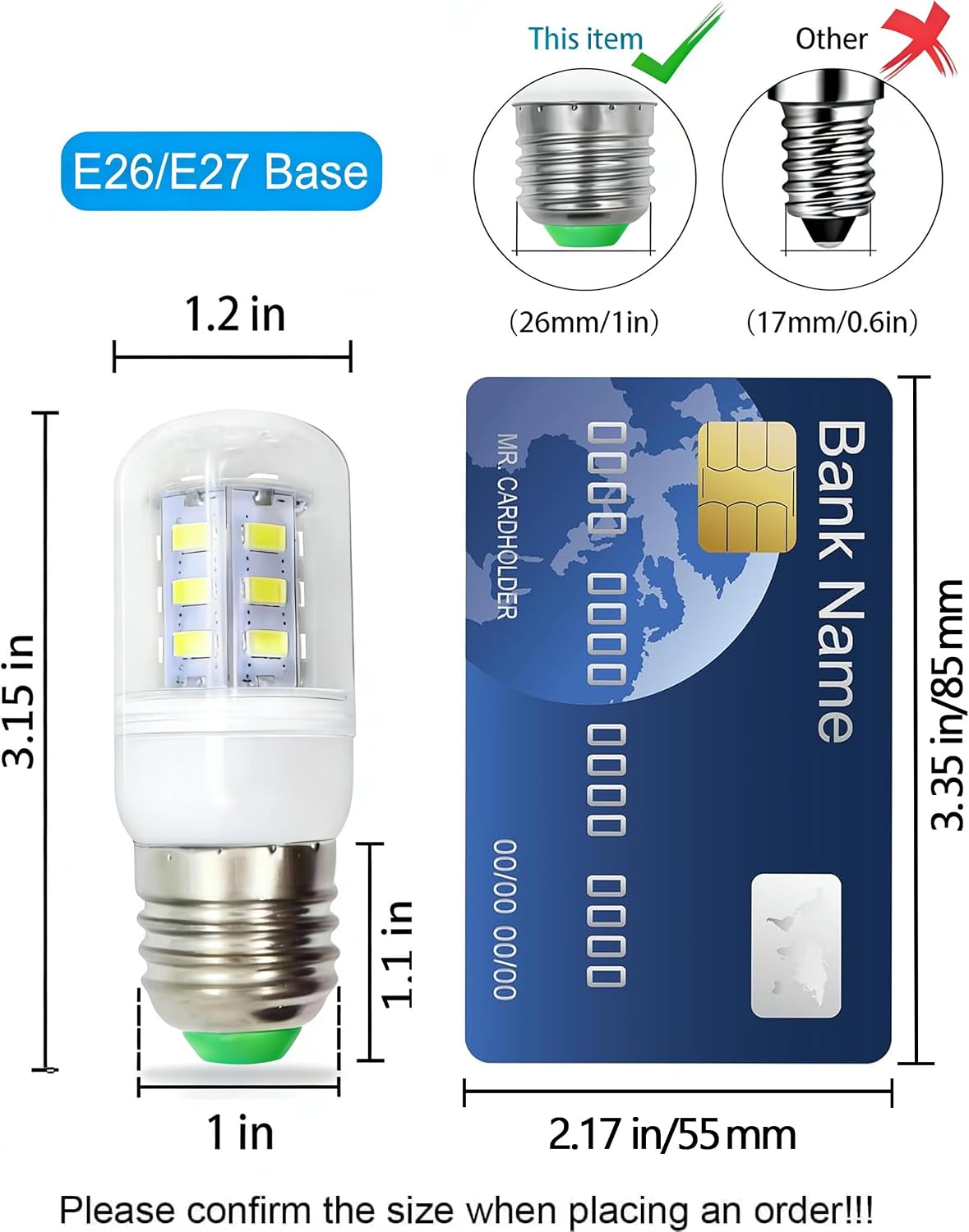 E27 LED Refrigerator Light Bulb ,Daylight White 3.5W, 40W Equivalent 500LM image 2