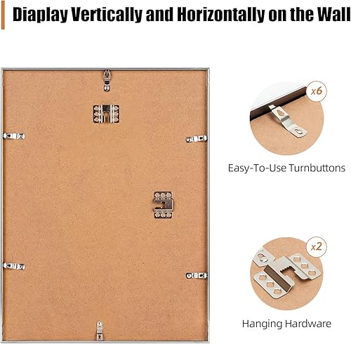 Miniatura 5 de Homso Marco de fotos de 12 x 16 pulgadas en color plateado, marco de póster de 12 x 16 pulgadas con marco de aluminio fino de metal para marcos de