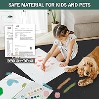 Vista 5 de Tapete grande para silla de oficina para alfombra, 36" x 48" antideslizante impermeable para silla de escritorio para sillas con ruedas, protector