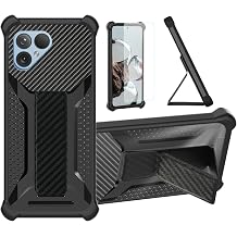 bojioderf Case Compatible for Fairphone 5 Phone Case Cover [with Tempered Glass Screen Protector] Hybrid Case [Folding Support Magnetic] [Frosted Anti-Fingerprint] Black