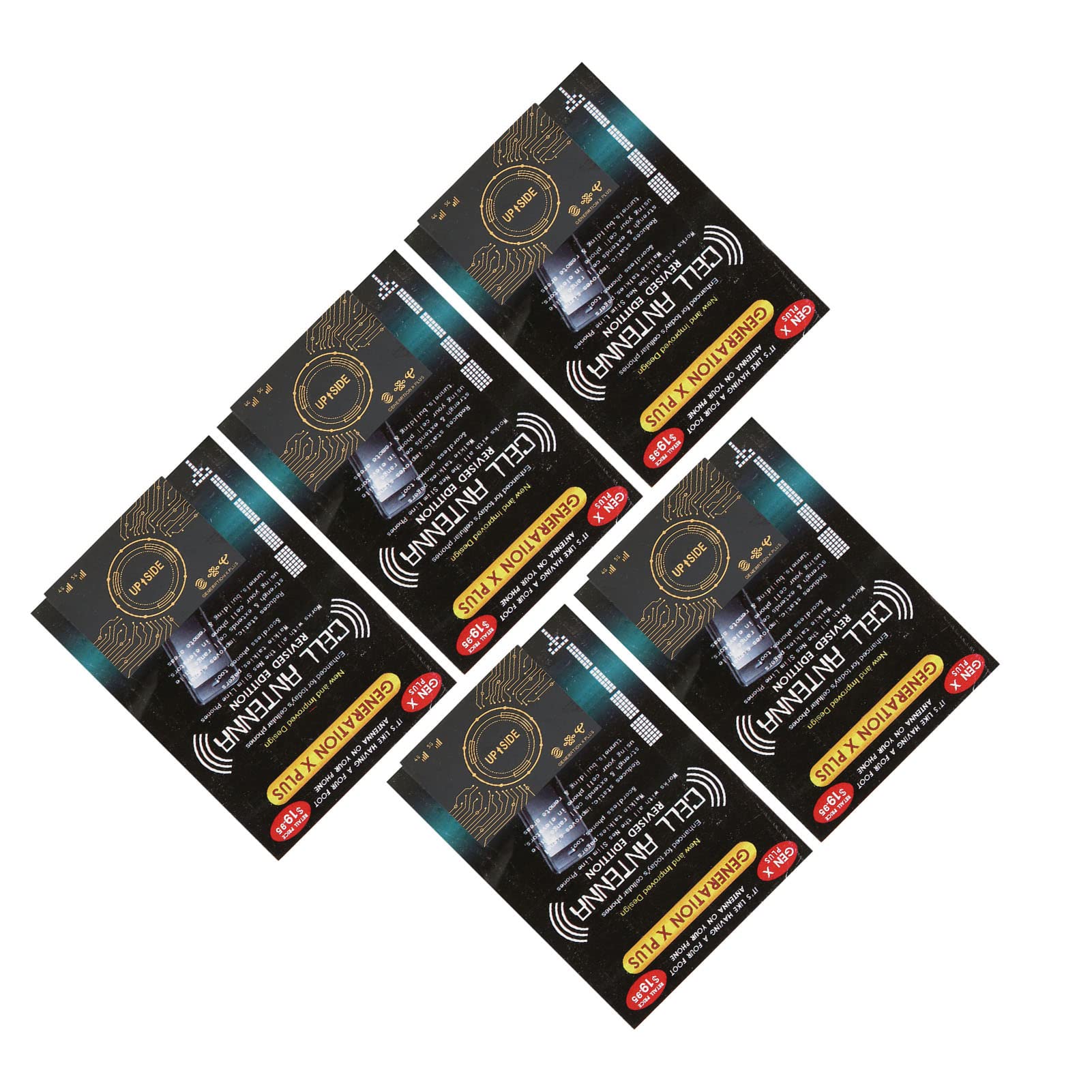 5PCS Mobile Phone Enhancement Stickers,PCB Antenna Booster Stickers,Mobile Phone/Radios/Beepers,Black,for Camping Elevators and Mountain