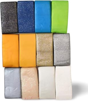 Sculpey Premo: Multipack - Metallics + Glitters - 12 Colors, 1oz Bars, Sampler Pack, Non-Toxic, Sculpt-Model Projects, Adult Arts-Crafts Supplies