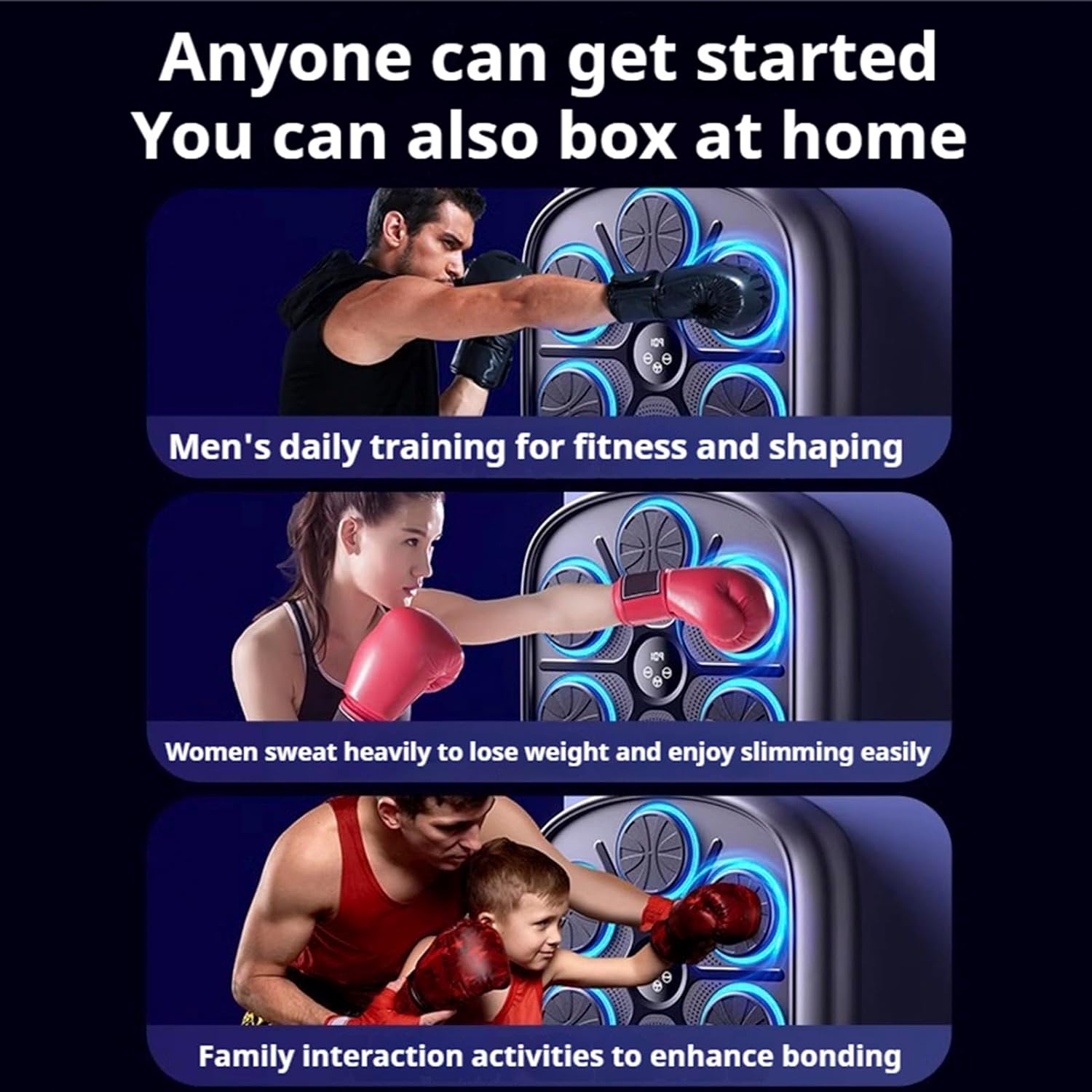 Boxing Machine, Smart Bluetooth Machine Wall Mount, 9 Speeds & Modes, Musical Boxing Machine with Gloves, Soundingpunch Home Gym Boxing Equipment